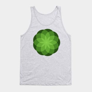 Geometric Flower of Circles (Green) Tank Top